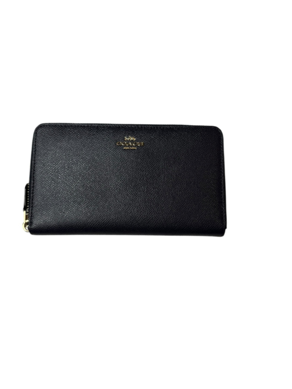 Women's Coach Navy Blue Large Leather Zip Around Wallet